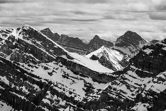 Views past Spectral (L) to Mount Rundle.