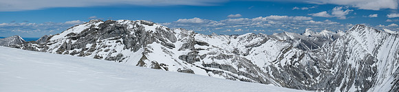 Psychic Peak to the east with Mount Oliver rising beyond. Davidson at distant right.