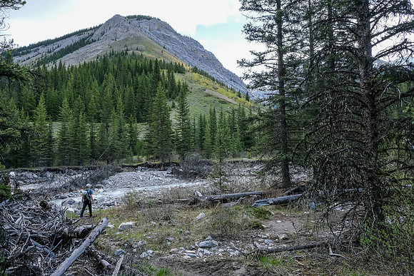 Arriving at "Haunted" (unnamed) creek which leads up to Haunted Peak.