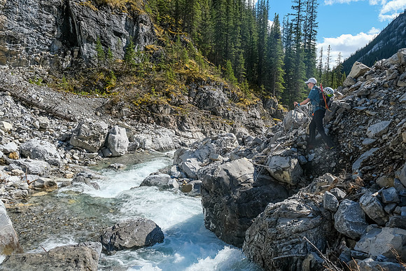 Taking our time exiting along the creek. This is the only way to enjoy these days.