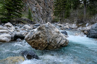 Hiking up the access creek.