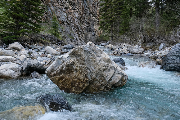 Hiking up the access creek.