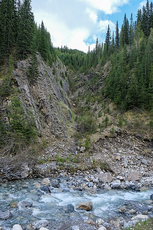 Hiking up the access creek.