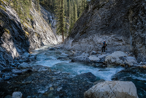 Exiting the creek.