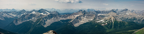 Ishbel, Mystic, Mystic Lake and Noetic Peak (R) lie to the west of Forty Mile Creek.