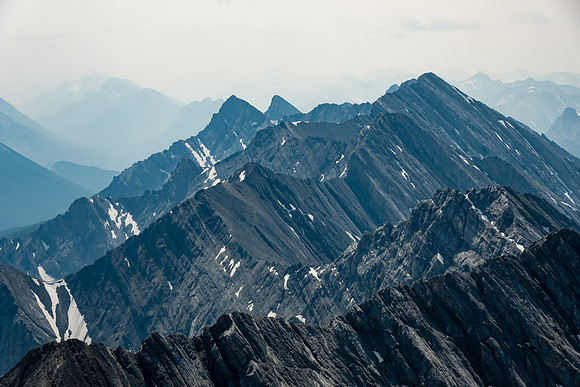 The range of "V's" stretching south to Mount Brewster.
