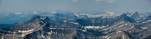 Views west over Castle Mountain and Helena Ridge.