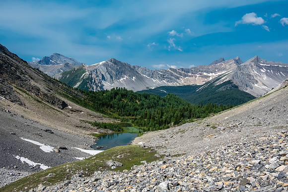 Views back over the Sira tarns. I think Mystic Peak is at left.