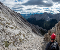 Finally in the 'proper' easy descent gully on Brewster! And it IS very obvious on descent.