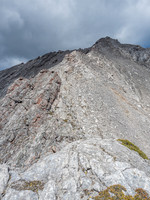 Looking up at the summit - still not in the bag at this point!