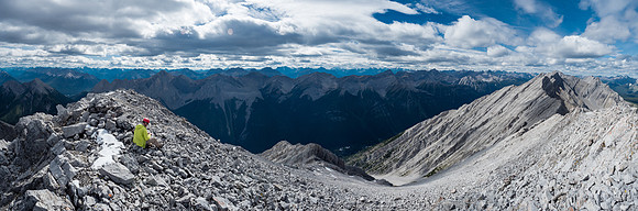 Peaks visible (L to R) include Edith South and North, Cory, Louis, Fifi, The Finger, Cockscomb, Ishbel and Mystic.