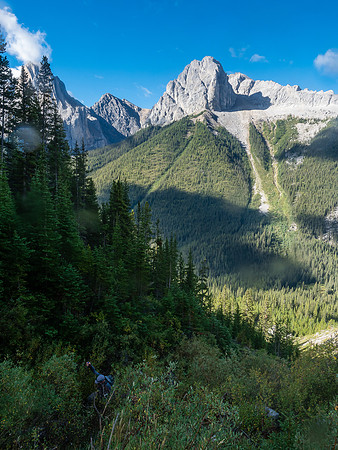 Determined not to go too far left and get lost a second time, we stubbornly stuck right in the gully. ;)