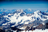 Sir Donald (L) and Mount Rogers (R) in the distance with Rostrum, Bush and Icefall peaks in the foreground.