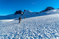 We make our way along the west ridge of Christian Peak towards the west face of Walter, which is straight ahead here.