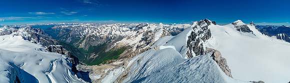 A wider view with Lyell Creek on the far left and Walter, Ernest, Edward and Rudolph all visible at right of center.