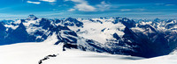 Looking along Division Ridge towards the Forbes (L) and Mons (R) Icefields.