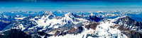 Rostrum, Bush, Icefall, La Clytte and Kemmel. In the far distance (L to R) are Sir Donald, Rogers and Iconoclast among many others.
