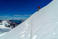 The snowshoes are off as we start up the lower SE face.