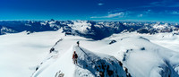 Descending the summit ridge of Christian Peak.