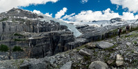Finally we break tree line and are at the same height as the ice fall - the Lyell Hut is high above us