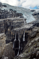 This spectacular waterfall is called, "Cerberus Falls" and plunges hundreds of meters into Icefall Canyon.