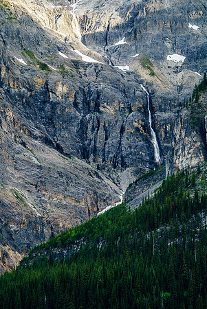 More water cascading from hanging glaciers on the peaks across Icefall Brook.