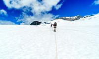 The Lyell Hut is somewhere on that shoulder of rock - you can just barely spot it now.