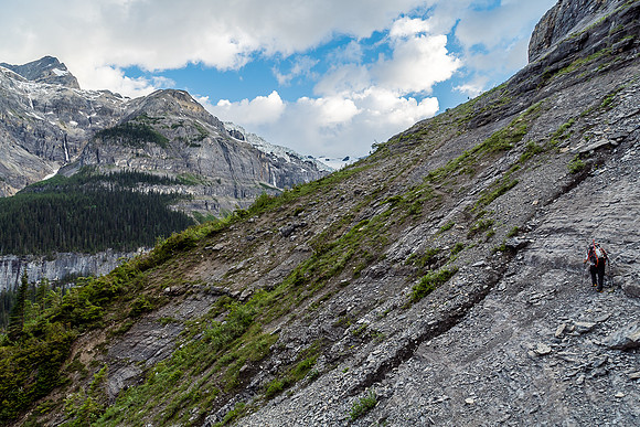 Slabby, loose scrambling terrain.
