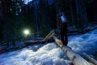 Steven crosses the slick log at 04:30 in the morning. I wasn't so brave and au chaval'd it!