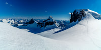 Looking back over our tracks up Ernest Peak at right with Christian and Walter at center.