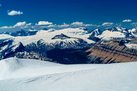 Castleguard at center with South Twin, North Twin, Alberta, Stutfield, Kitchener, Snow Dome, Androlumbia and Andromeda