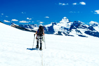 Forbes rises over the cooking icefield - it was very hot already on day one and only got hotter each subsequent day.