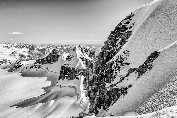 Higher than Christian and a scary looking Walter as we keep ascending Ernest's summit ridge.