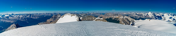 Looking east over Rudolph Peak - our next destination - with peaks from Saskatchewan to Amery to Forbes in the distance.