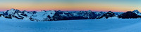 A sublime sunset just before we have to regain height to the Lyell Hut.