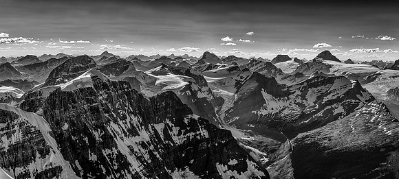 Peaks include Alexandra, Oppy, Bryce, King Edward and of course, Mount Columbia (L to R).