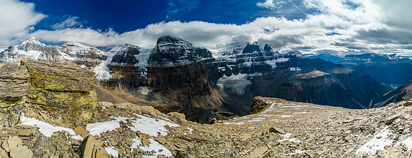 The view behind us looking down Habel Creek (R) as we grovel up the southwest slope.