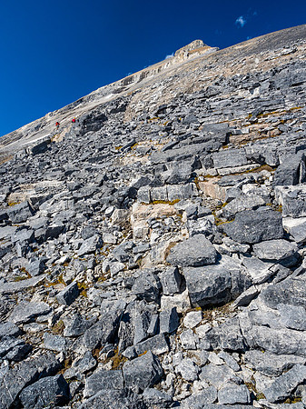 Broken terrain on the face.