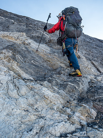 A nice clean section of slab - these sections made short work of a few hundred vertical meters.