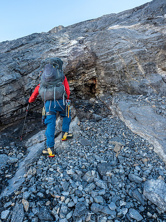 Mostly 3rd and 4th class scrambling up the slabby terrain.