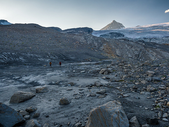 Traversing a dry moonscape.