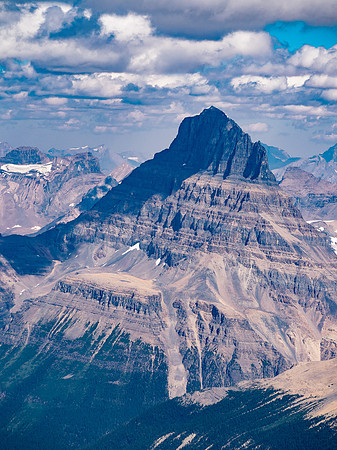 The awesome west face of Mount Alberta has only been successfully climbed once.
