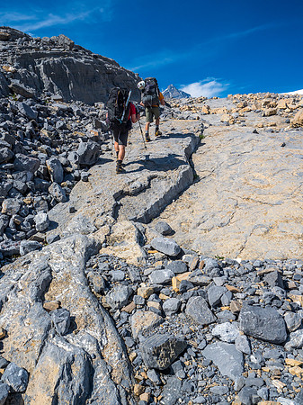 Transition from meadows to glacier terrain.