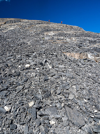 Broken terrain on the face.