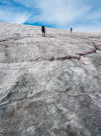 Ascending the Colombia Glacier to our bivy.