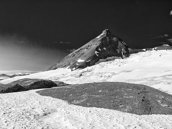 Our mountain beckons across the icefield...