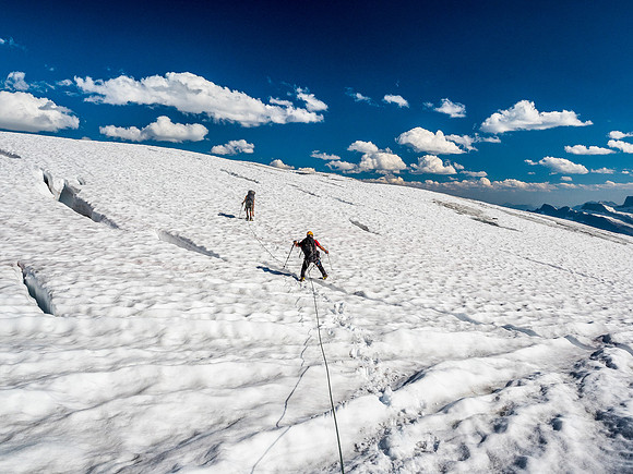 Lots of holes to avoid on the glacier.