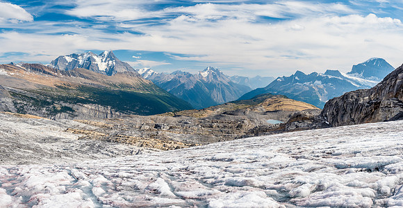 Looking back over our approach from the edge of the glacier.