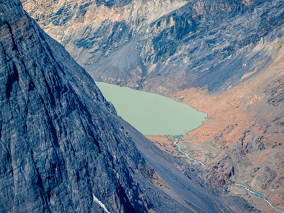 The east corner of Chaba Lake just barely shows up beneath Toronto Peak.