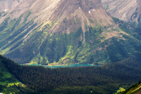 Telephoto of one of the many sparkling lakes around the Spray River Valley.